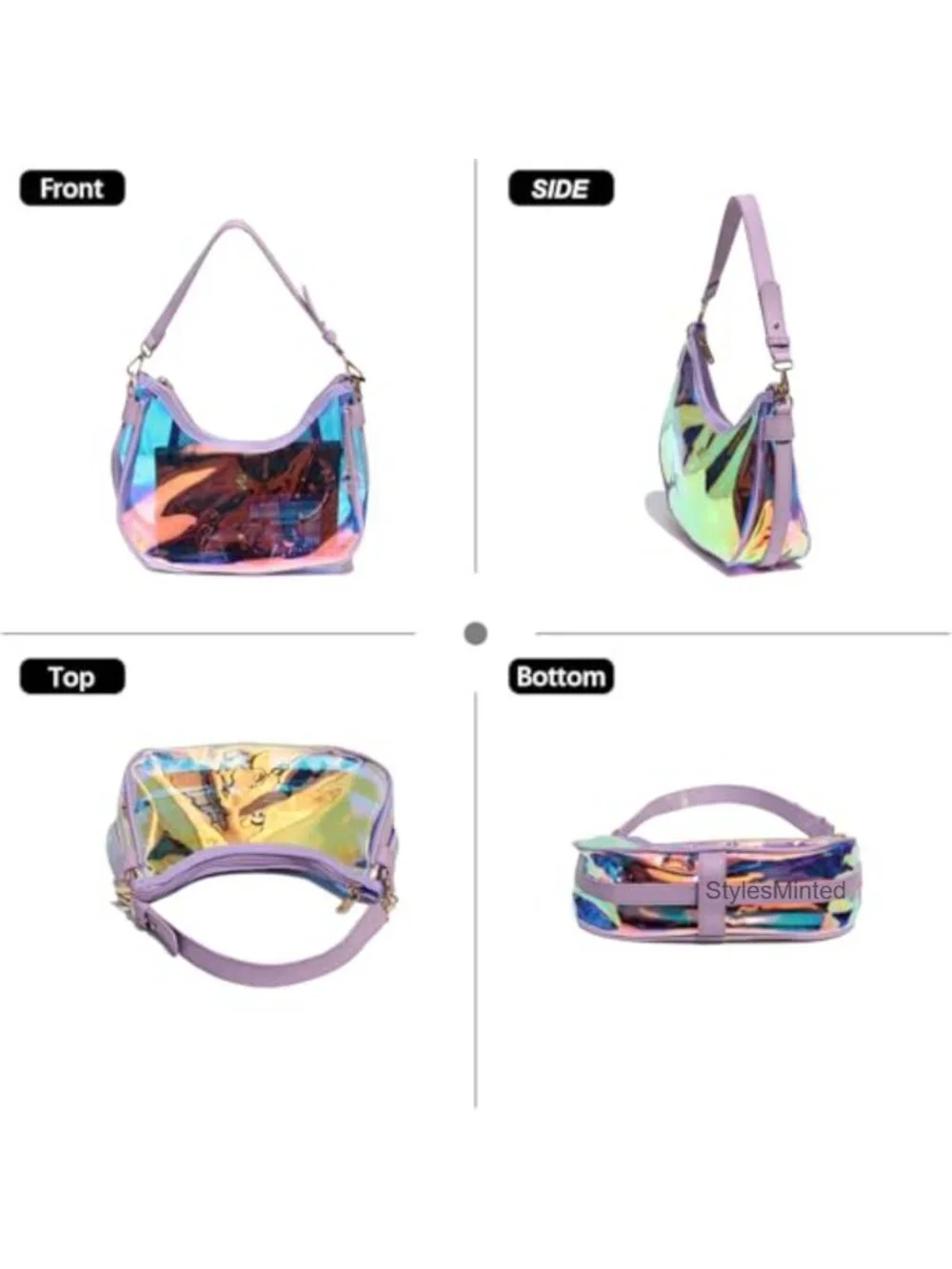 Clear TPU Stadium-Approved Hobo Crossbody Bag with Detachable Straps